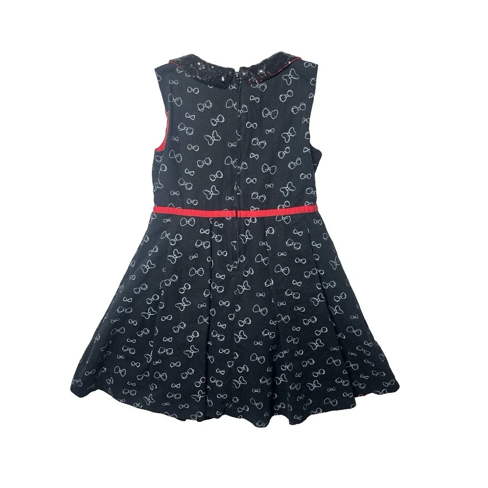 Girl's Black Corduroy Minnie Mouse Party Dress by Disney Store Japan, Size: 7/8